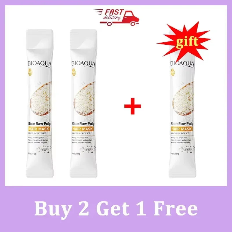 Rice Magical Keratin Hair Mask 5 Seconds Repair Damaged Frizzy Hairs Soft Smooth Shiny Moisturizing Nourish Hair Root Care