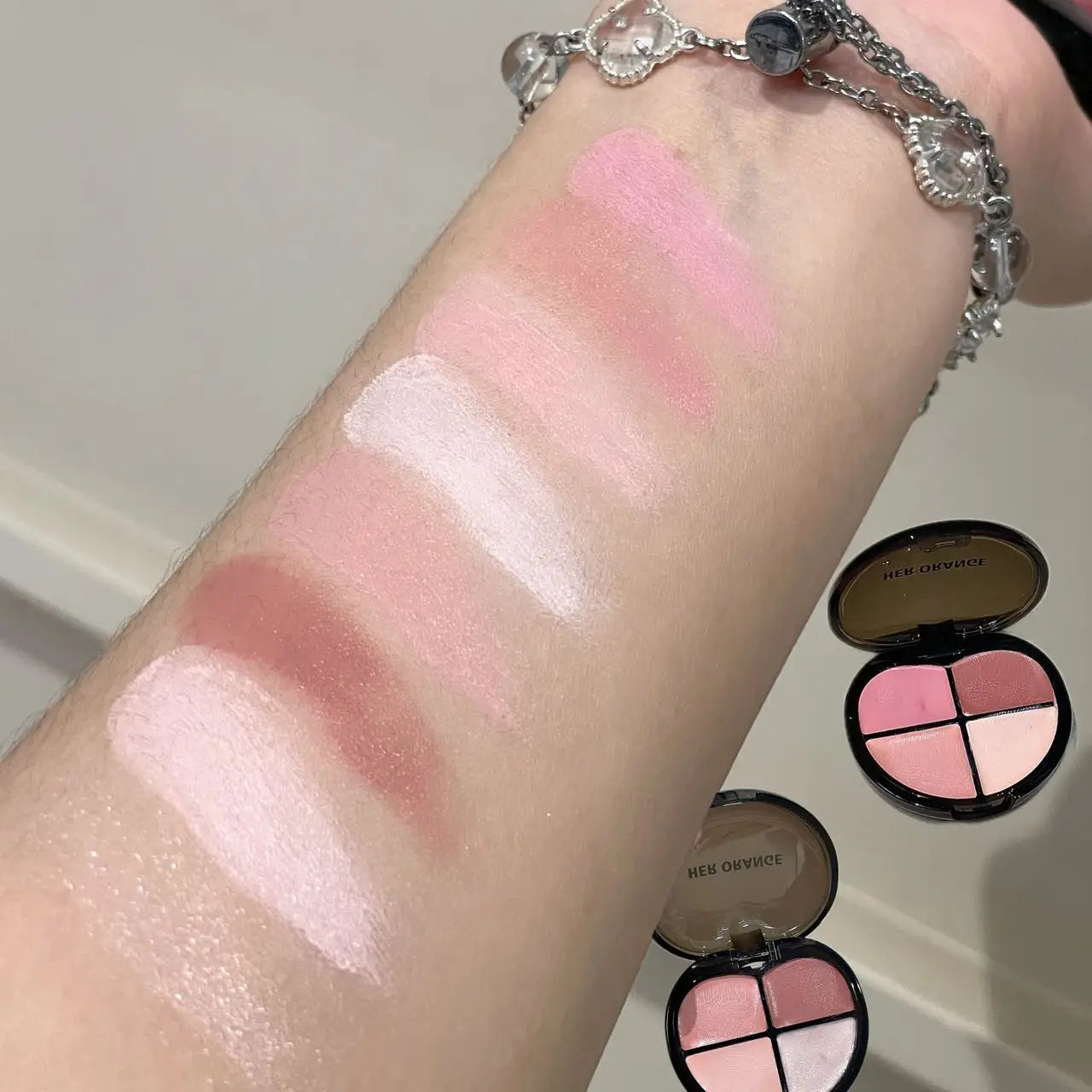 Herorange Sweetheart Blush Cream|Four Colors in One, Delicate and Skin-Friendly, Brightens and Contours with Full Vitality