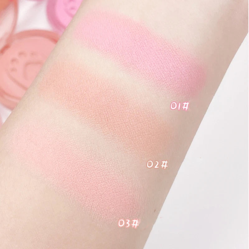 Cat Paw Cream Blush With Thumb Powder Puff Natural Matte Brighten Purple Apricot Rubores Cute Blusher Rouge Korean Dupes Makeup