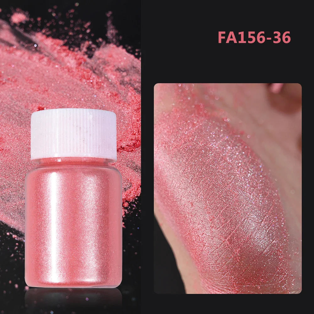 1Box Cherry Pink Chrome Pearl Nail Powder Gradient Mirror Effect Nail Art Glitter Auroras Rubbing Dust Nail Art Decoration 10g