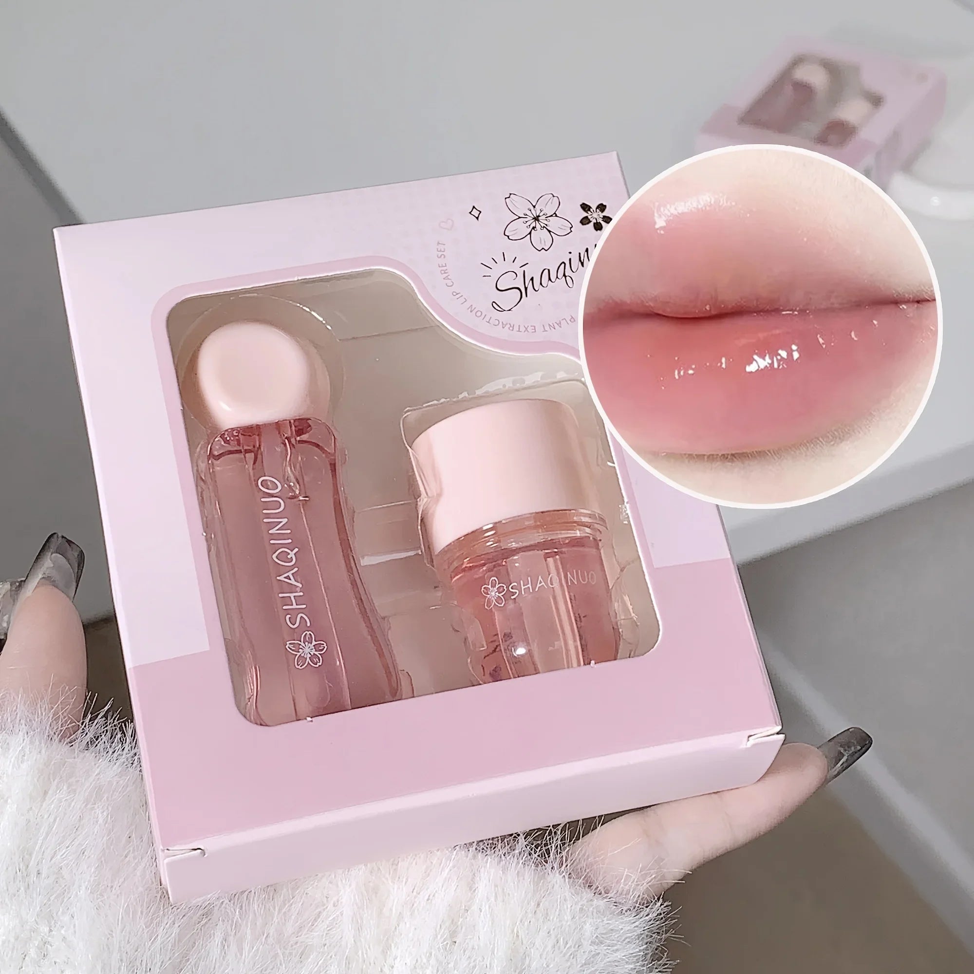 2Pcs/Set, Lip Care Set, 1pc Lip Oil And 1pc Lip Mask, Cares For Dry Lips, Moisturizes And Nourishes, Sleep Lip Gloss Lip Oil