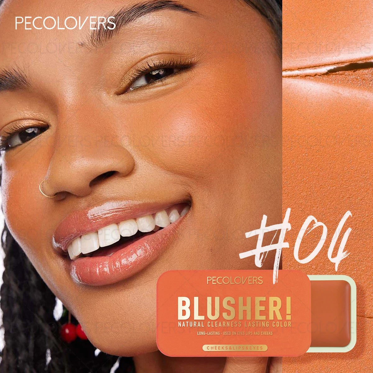 1PC Matte Blush & Lip Gloss - Creamy Mashed Potato Texture, Effortless To Apply, Richly Pigmented, Long-Wearing, Christmas Gift