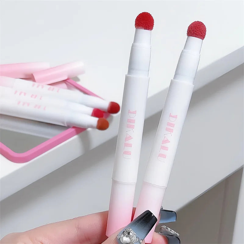 Lip Gloss Cream Air Cushion Lips Cream Matte Brick Red Lip Glaze Mud Lipstick Pen Non-Stick Cup Female Lip Tint Korean Makeup