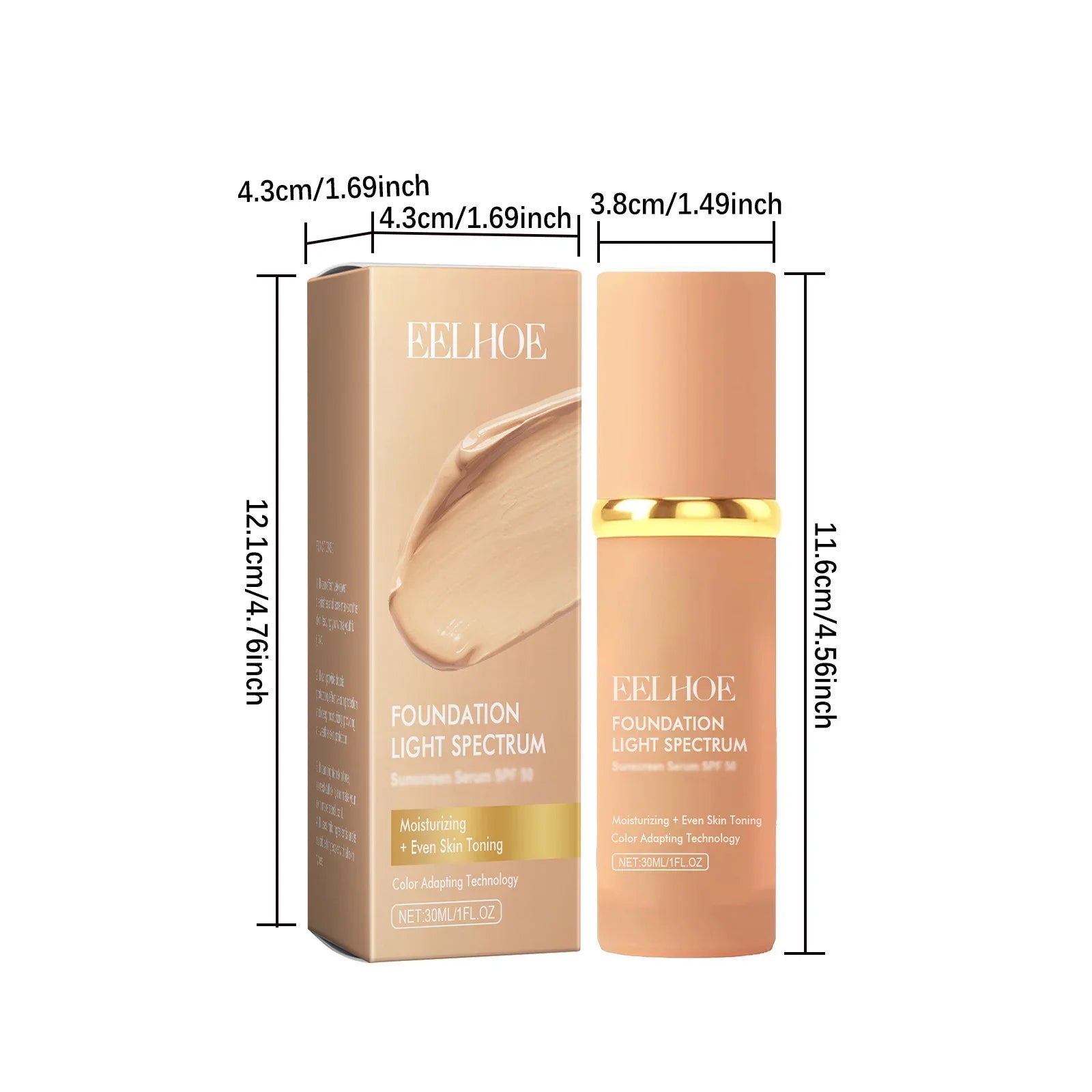 4 in 1 Liquid Foundation Concealer Full Coverage Long Lasting Waterproof Professional Makeup for Dark Circles And Blemishes