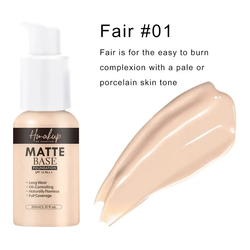 30ml SEPORA 6 Colors Matte Liquid Foundation Oil Control Waterproof Full Coverage Facial Natural Concealer Base Makeup Cosmetics