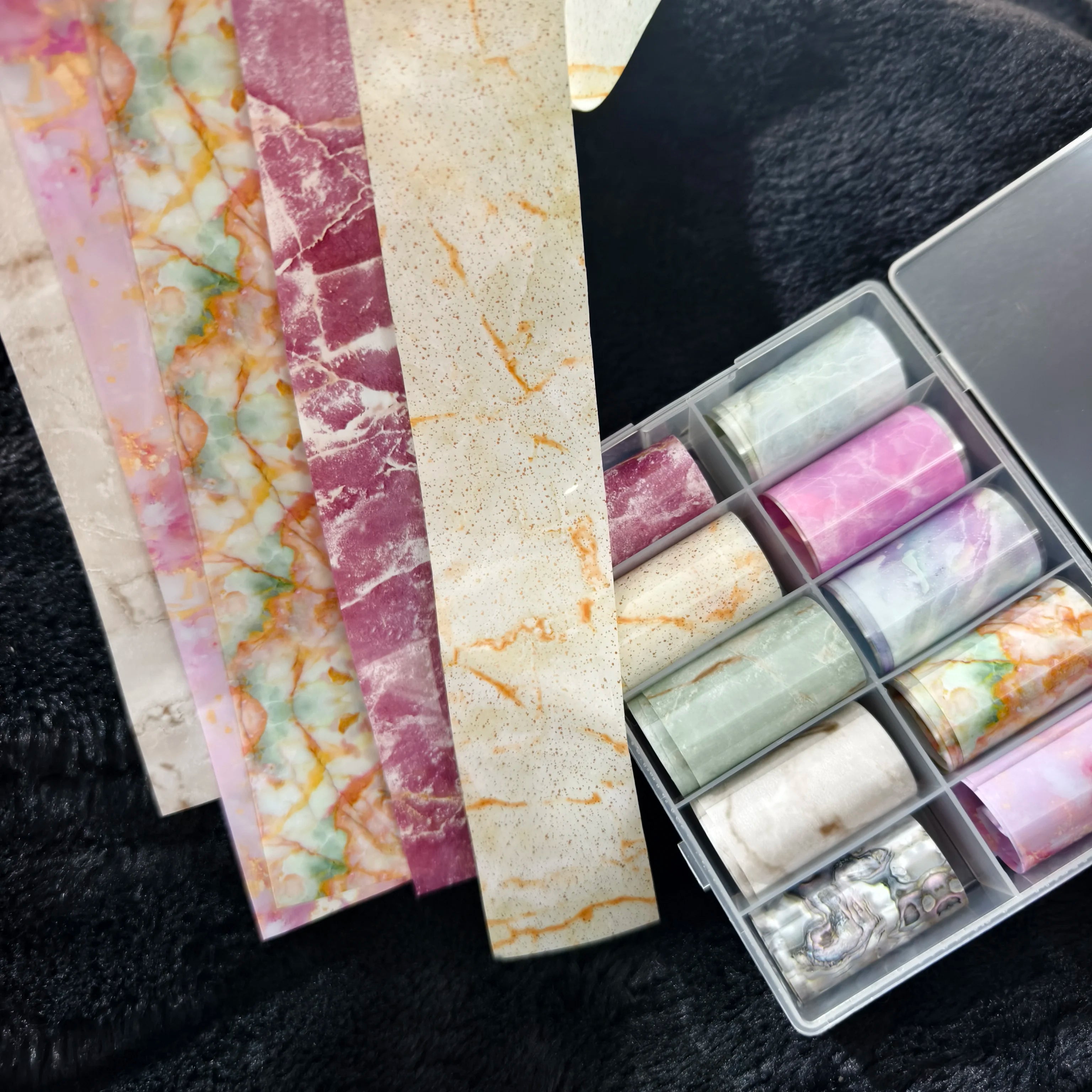10Rolls Halloween Flower Plaid Angel Marble Bow Nail Foils Transfer Paper Nail Art Stickers Decal Nails Decoration