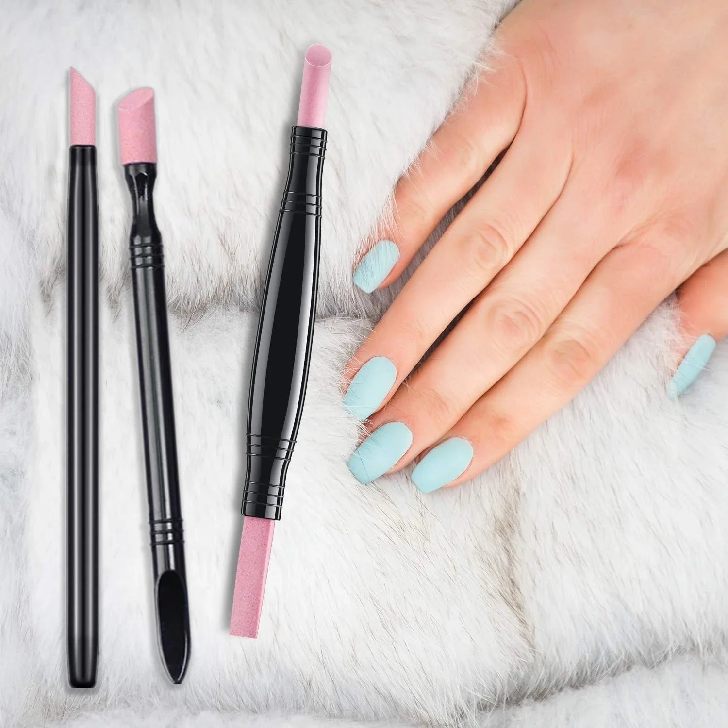 Pumice Stone Nail File Pusher Nails Sanding Sticks Nail Art Pen Cuticle Remover Pushing Dead Skin Trimmer Buffer Manicure Tools