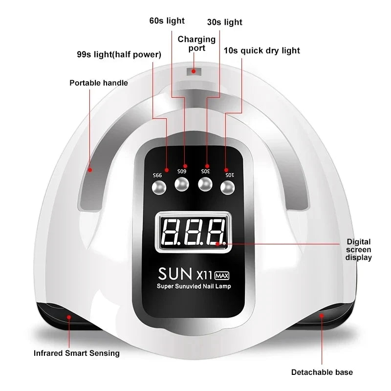Nail Dryer LED Nail Lamp UV Light For Curing All Gel Nail Polish With LCD Display Motion Sensing Manicure Pedicure Salon Tools