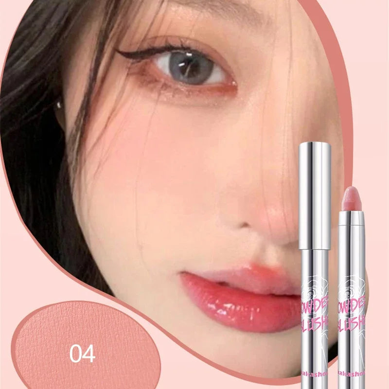 6 Colors Sweet Blush Stick Multi-use Eyes Cheeks Cream Eyeshadow Stick Long-lasting Waterproof Rouge Blusher Pencil Girls Makeup