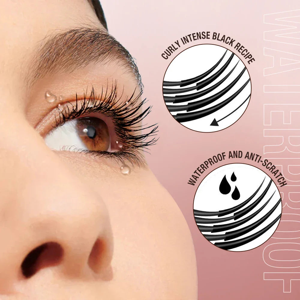 O.TWO.O Mascara Waterproof 4D Silk Fiber Curling Volume Lashes Thick Lengthening Nourish Eyelash Extension High Quality Makeup