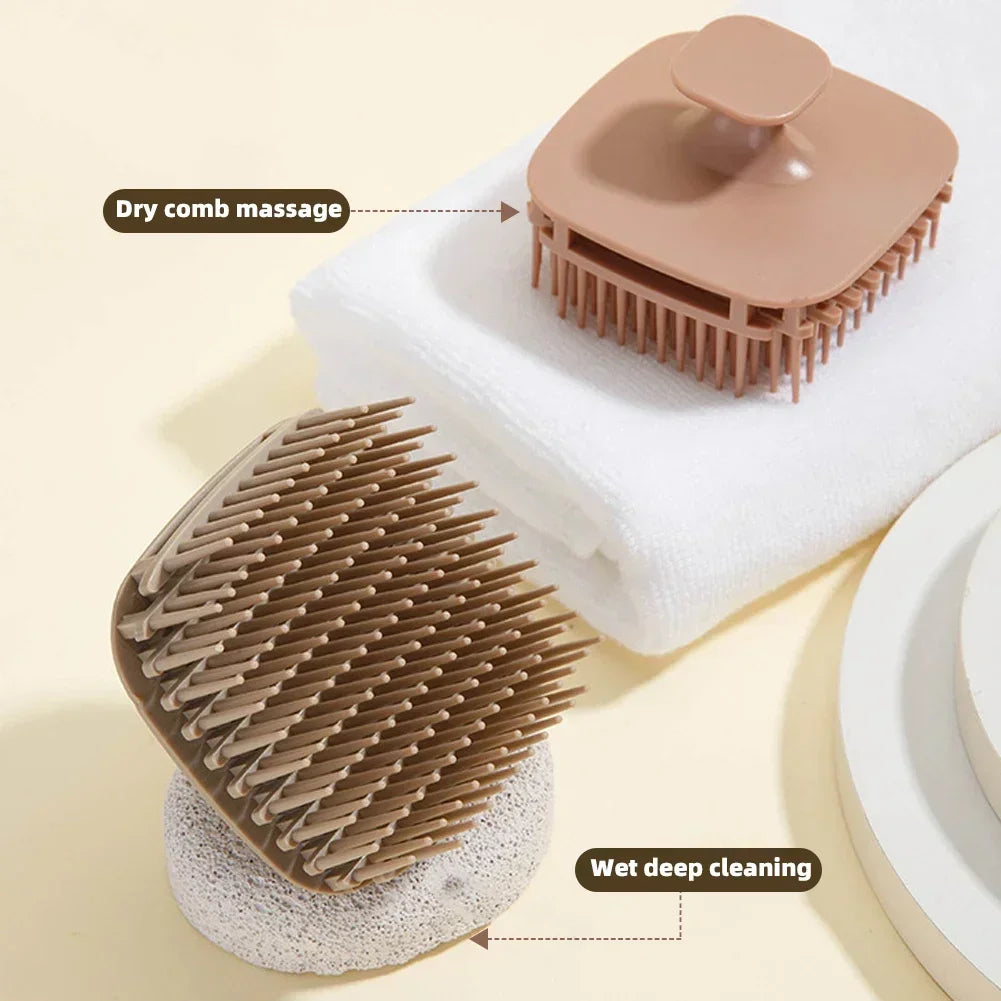 1pcs Square Shampoo Brush Head Scalp Massage Comb Hair Comb Bath Shower Brush Body Scrub Exfoliator Salon Hairdressing Tools