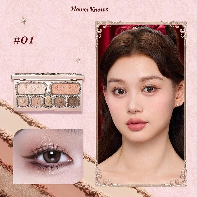 Flower Knows Chocolate Wonder-Shop Highlighter Contour Powder Face Palette For Women Bronzer Illuminator original highend makeup