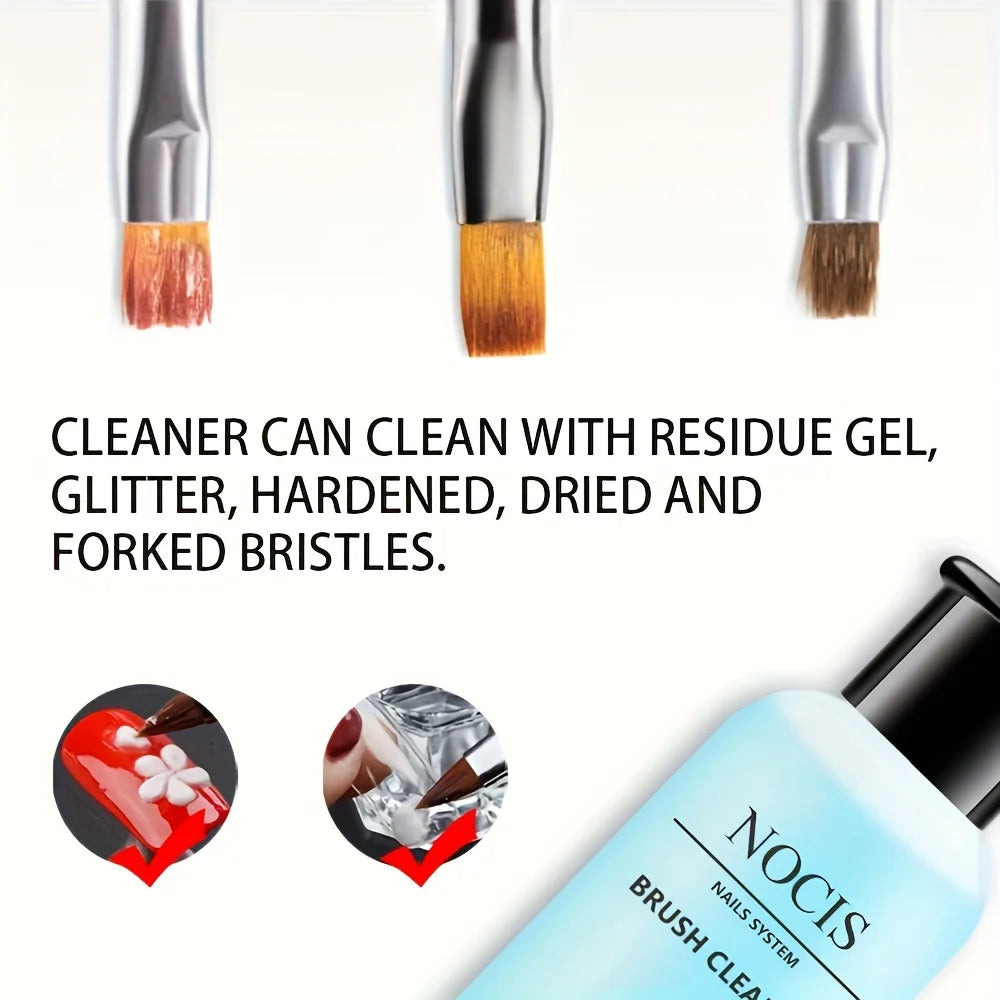 NOCIS 2pcs Acrylic Nail Brush Cleaner Acrylic Brush Cleaner Liquid, Nail Gel Brush Cleaner Nail Artist Acrylic Brush Cleaner