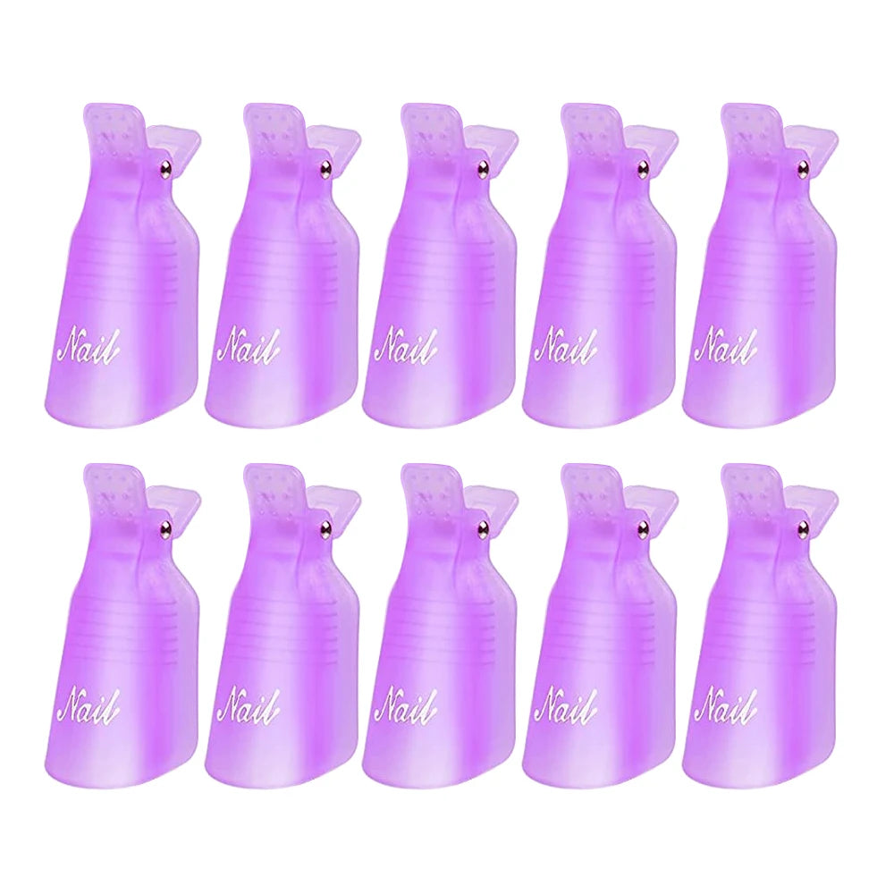 Acrylic Nail Polish Remover Clips, 10 Pieces Reusable Toenail and Finger Gel Nail Polish Remover Clips.