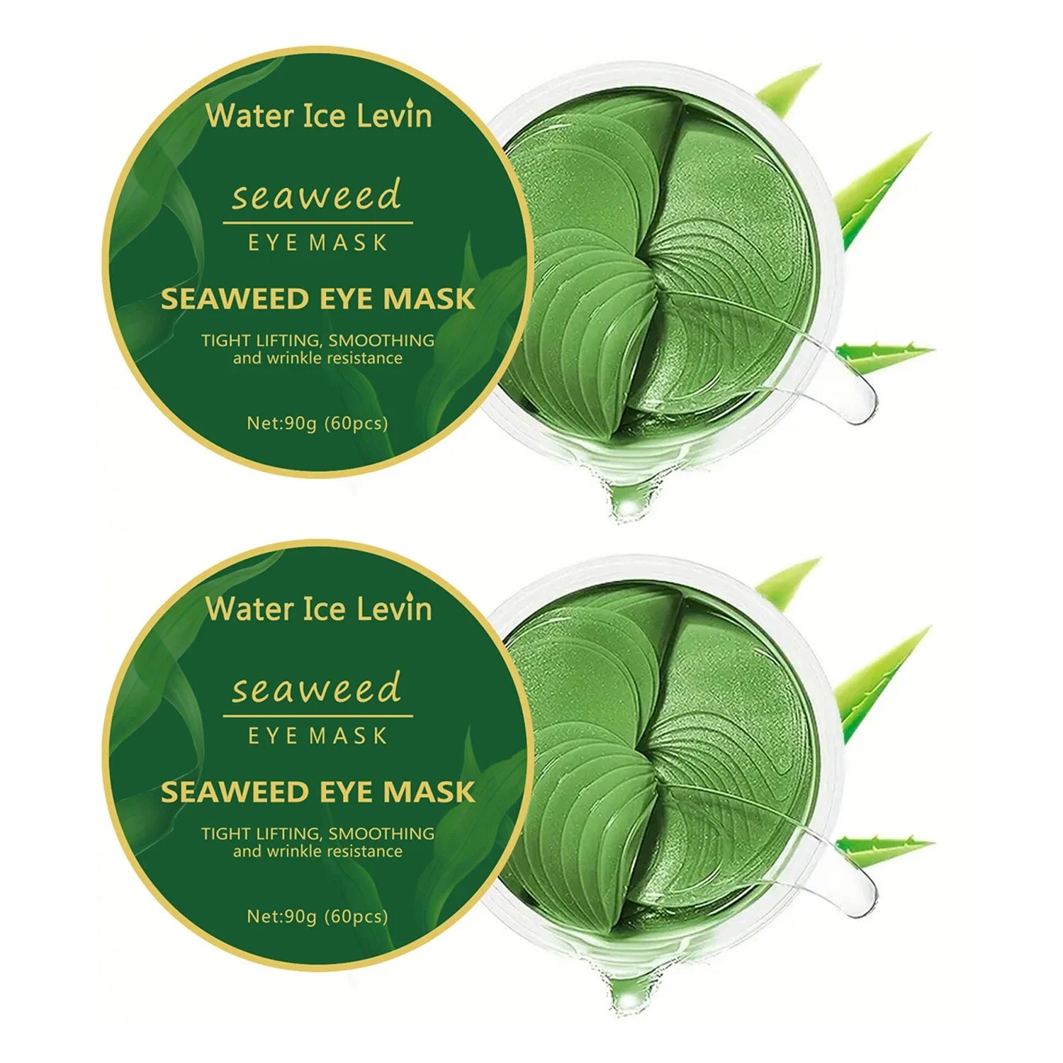 60pcs seaweed hyaluronic acid eye mask to remove dark circles collagen eye patch facial care products