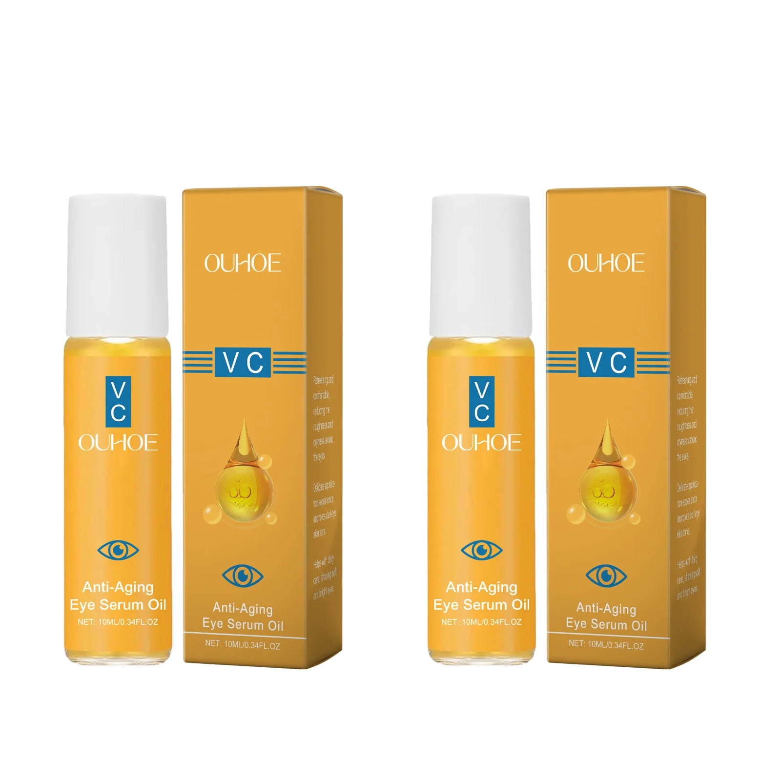 Anti Aging Eye Serum Oil Brightening Firming Fade Fine Lines Remove Puffiness Dark Circles Hydrating Smooth VC Eye Essence Oil