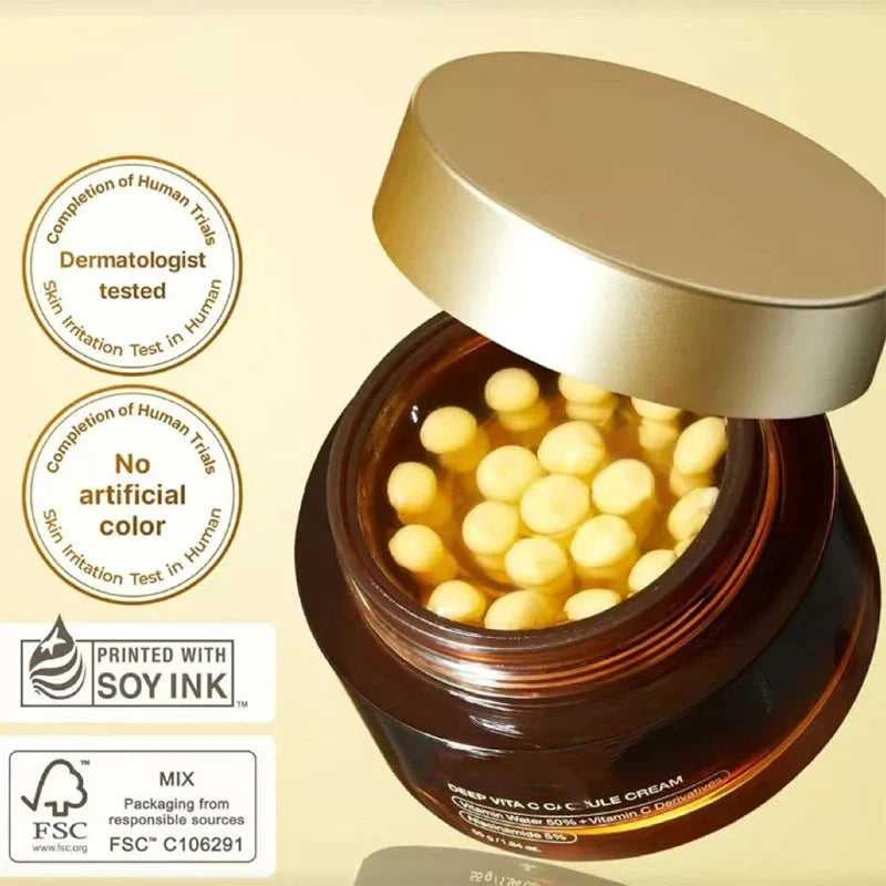 Anti Wrinkle Vita C Capsule Cream Collagen Face Anti Aging Gel Firming Repairing Fade lines Korean Skin Care Products 2.39 oz