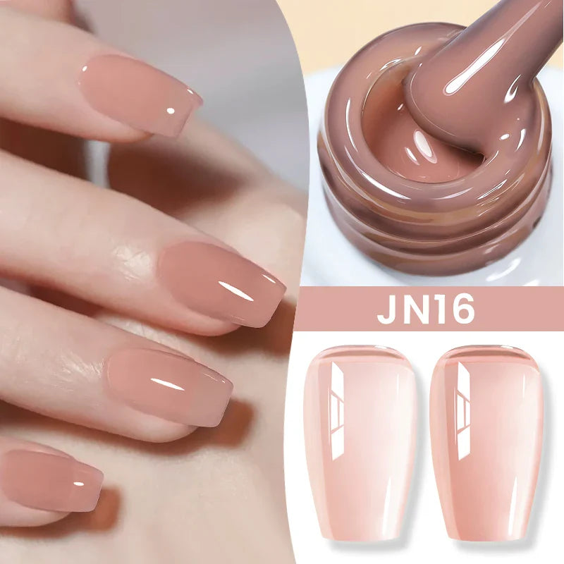BORN PRETTY 10ml Jelly Nude Gel Nail Polish 50 Colors Semi Transparent Nail Art Nail Supplies Soak off UV LED Nails Gel Varnish