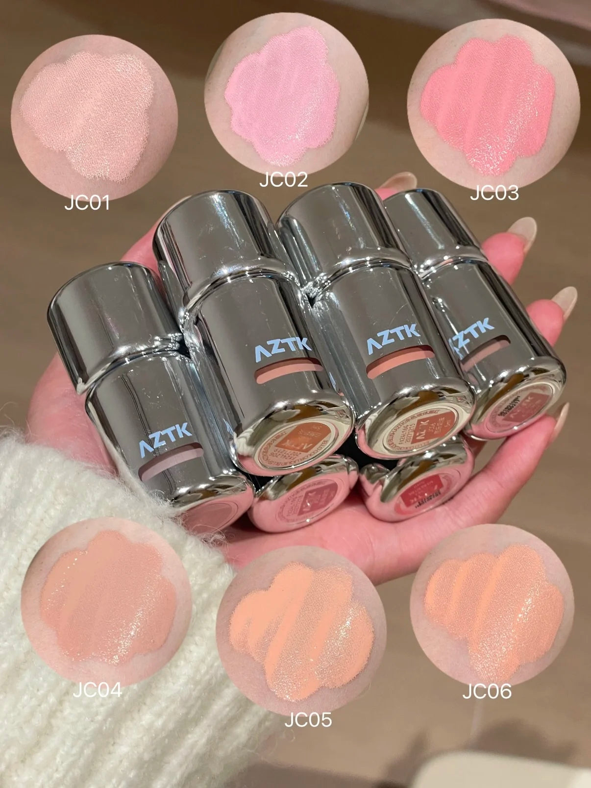 AZTK Liquid Blusher Jello Color Powder JC04 Moisturizing Highlight Beauty Expands Contracts Cheek Matte Face Makeup