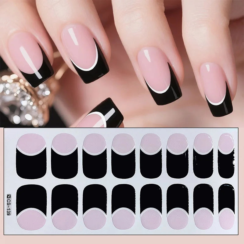 Full Cover Nail Stickers Fashion Nail Polish Nail Decoration Sparkling Glitter Self Adhesive Manicure Designer Nail Art Sticker