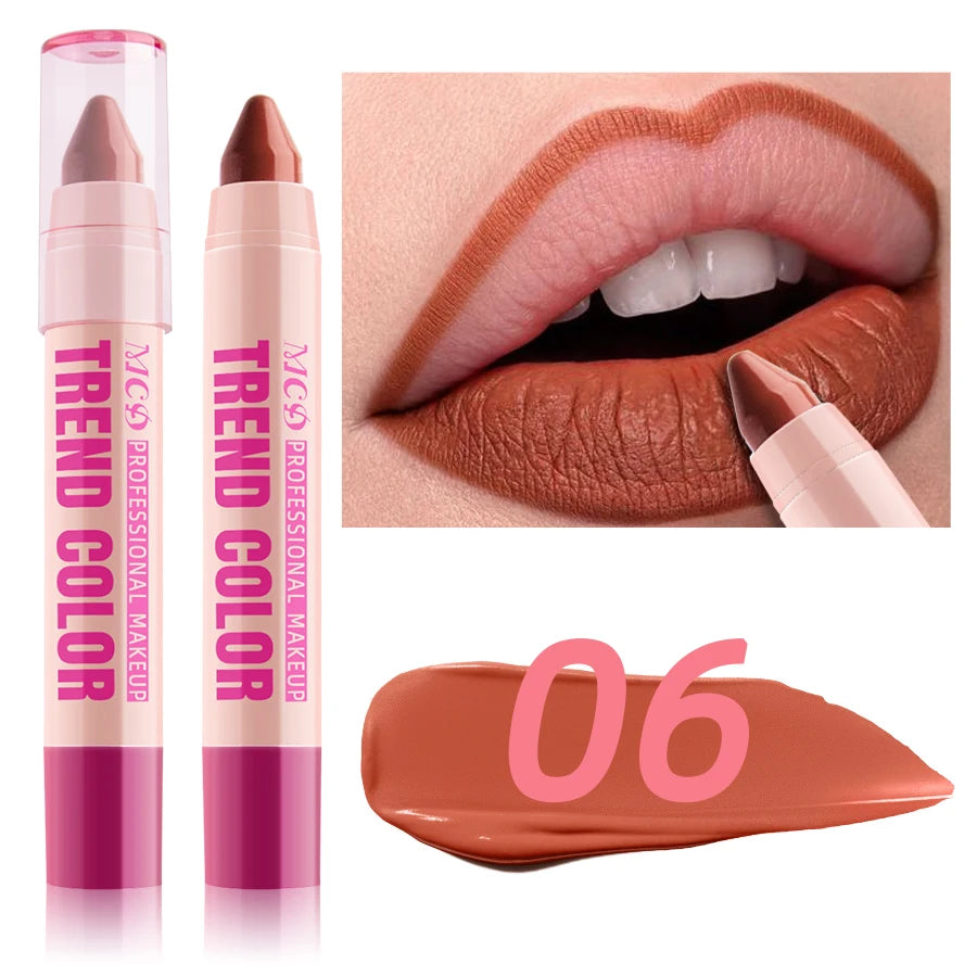 Moisturizing 12 Color Lipliner Pen Waterproof Plumping Stain Lipstick Natural Nude Pink Lip Liner Outline Lips Contour Makeup Fo