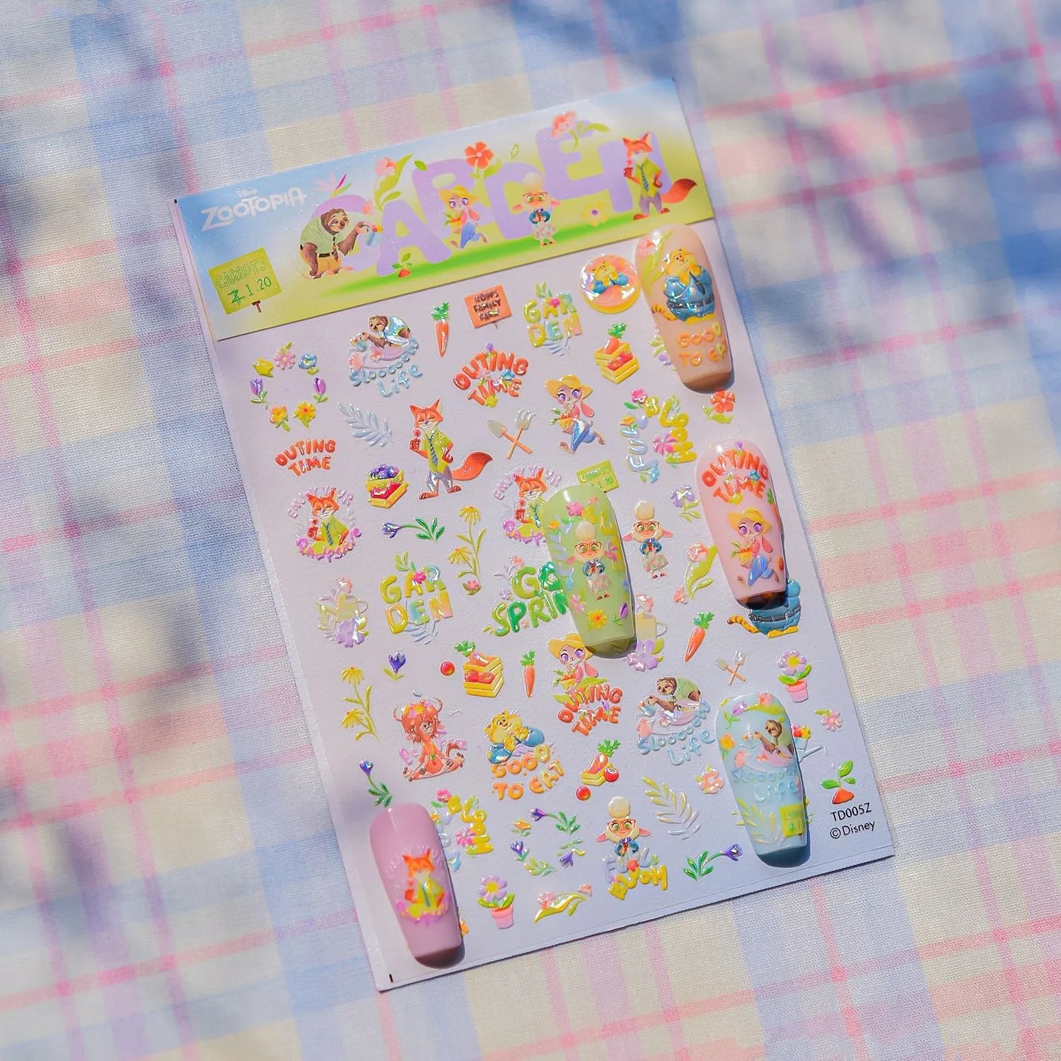 1PCS New Sanrio Family Cartoon 5D Embossed Nail Sticker Cute Hello Kitty Kuromi Pom Pom Purin Decal Nail Decoration