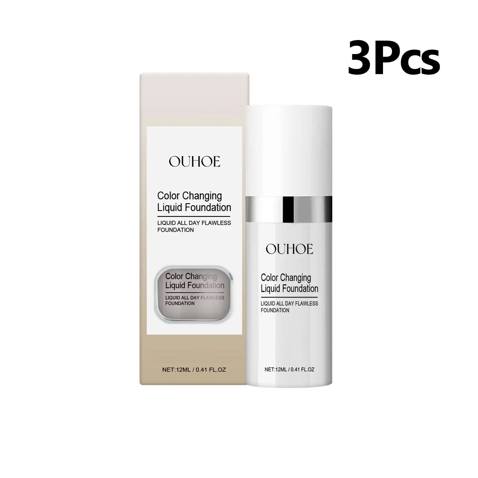 Color Changing Liquid Foundation Moisturizing Long Lasting No Creasing Waterproof Brightening Concealer Feamle Makeup Product