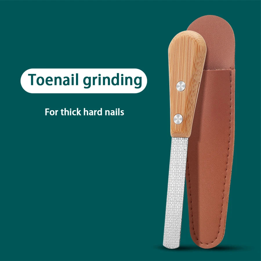 Stainless steel Double-sided Nail File With Bamboo Handle Nail Polishing Tool Polishing Tool High-end Nail Polishing Manicure