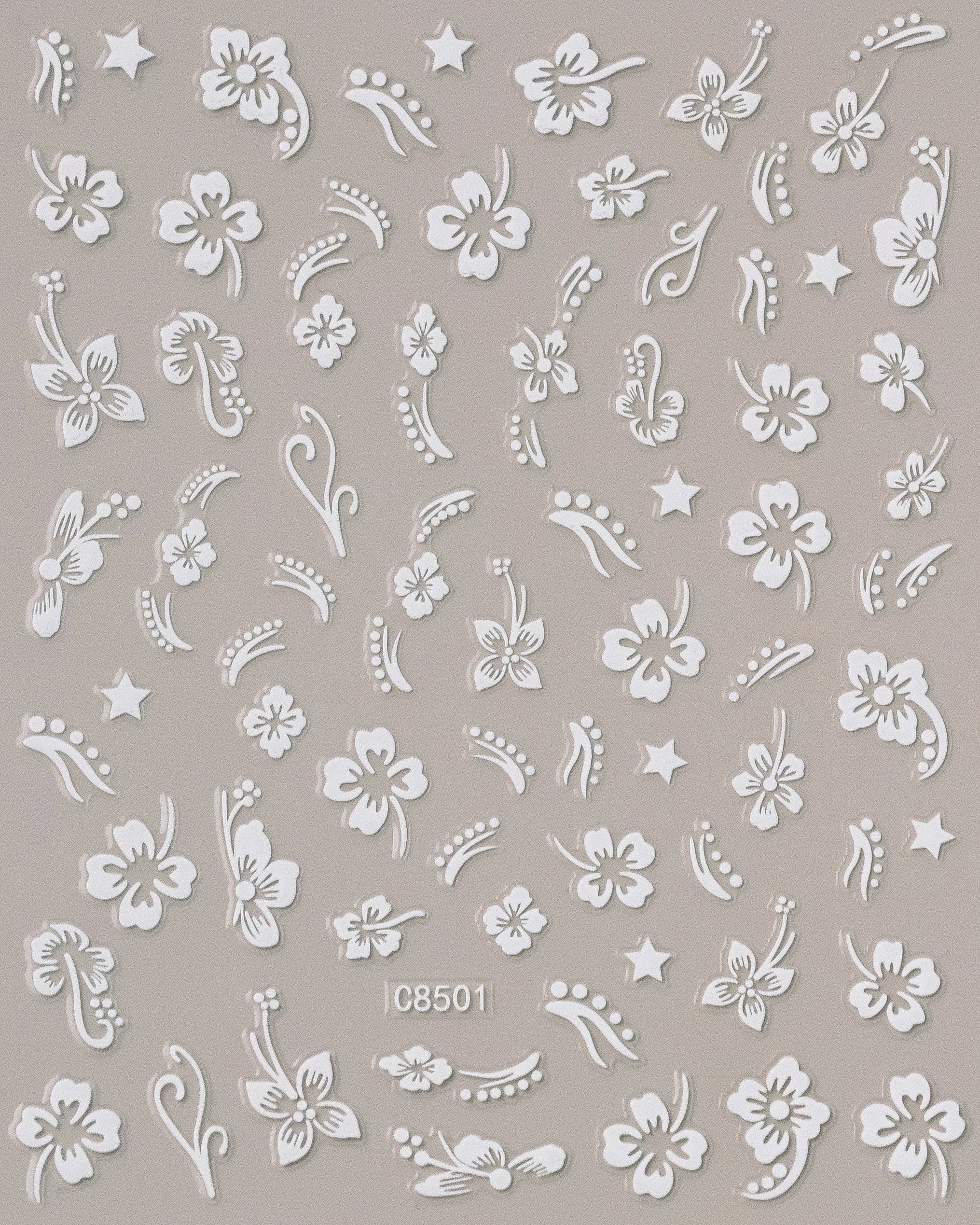 5D Hibiscus Flower Nail Embossed Sticker Acrylic Pink White Gold Petal Leaf Adhesive Decal Butterfly Dragon Floral Elegant Decor
