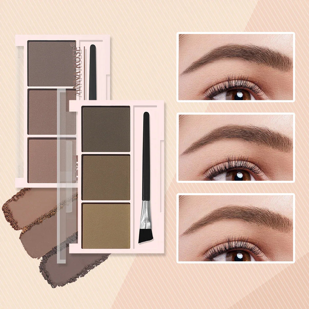 Three-color eyebrow powder shadow three-dimensional eyebrow shape waterproof and sweat-proof natural long-lasting eyebrow powder