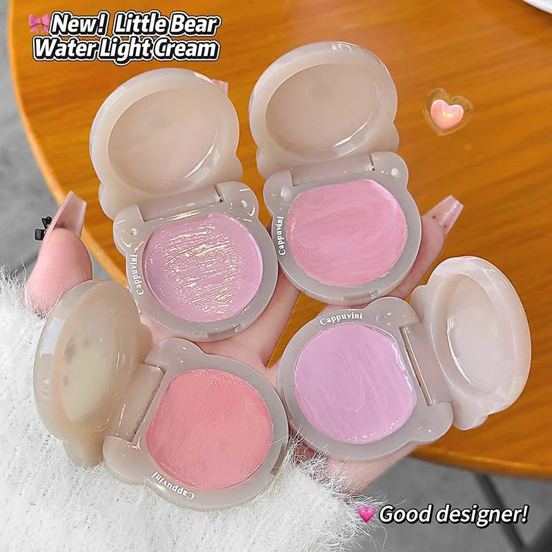 Little Bear Water Light Multi Purpose Cream Korean Makeup Milk Pink Purple Blush Brighten Face Rubores Rouge Juice Cute Makeup