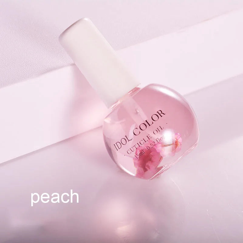 15ML Dried Flower Cuticle Nutrient Oil Nourish Repair Damaged Nails Nail Care Oil Treatment Moisturizes Strengthen Bright Nails