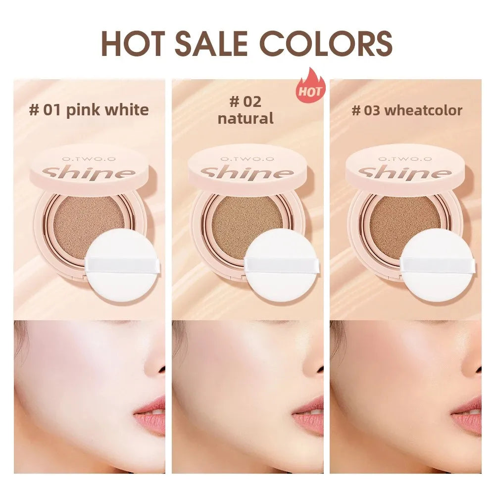 O.TWO.O Cushion Foundation 3 Colors Air Cushion BB Cream Full Coverage Breatheable Concealer Waterproof Face Foundation