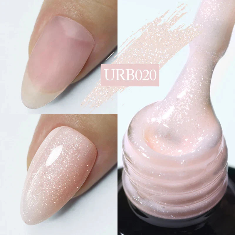 UR SUGAR 7ml Nude Crystal Rubber Base Gel Natural Color Semi Permanent Soak off UV LED Gel Nail Art Varnish