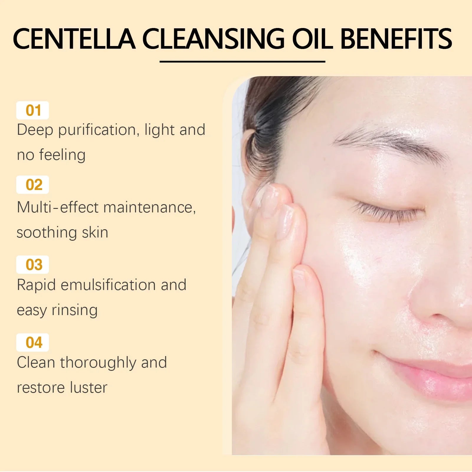 Cleansing Remover Oil Facial Makeup Remover Moisturizing Face Refresher Cleaning Centella Asiatica Extract Vitamin E Oil