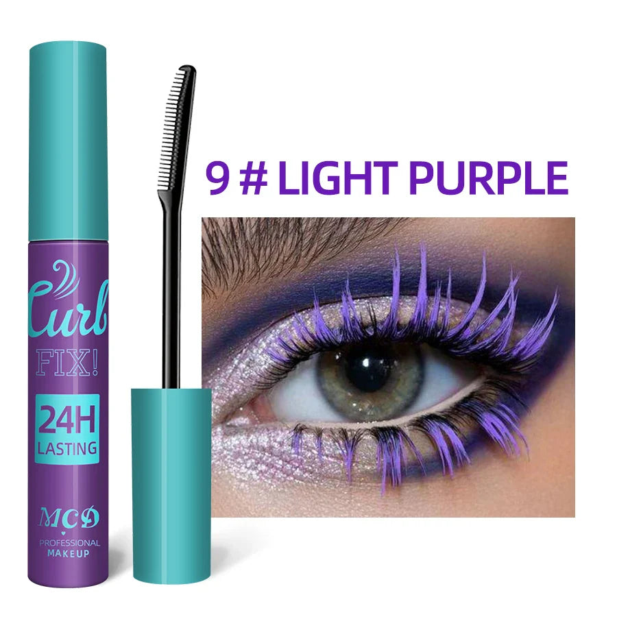 Colorful Slender Mascara Waterproof Fast Drying Curling Eyelashes Multicolor Lashes Makeup Long Lasting Blue Green Cosmetic