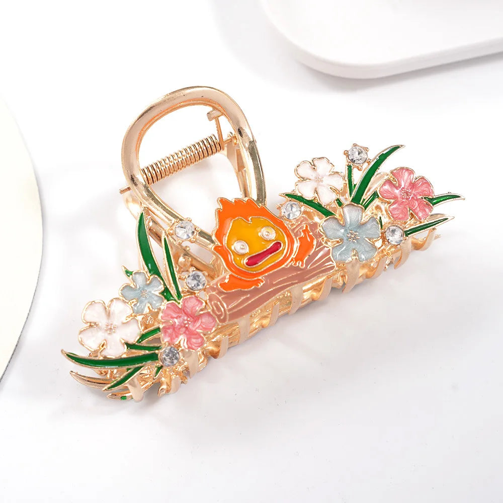 Vintage Anime Hair Claw Japanese Comic Cartoon Style Alloy Hair Clips Hair Accessories for Women Girls Unique Shark Clips