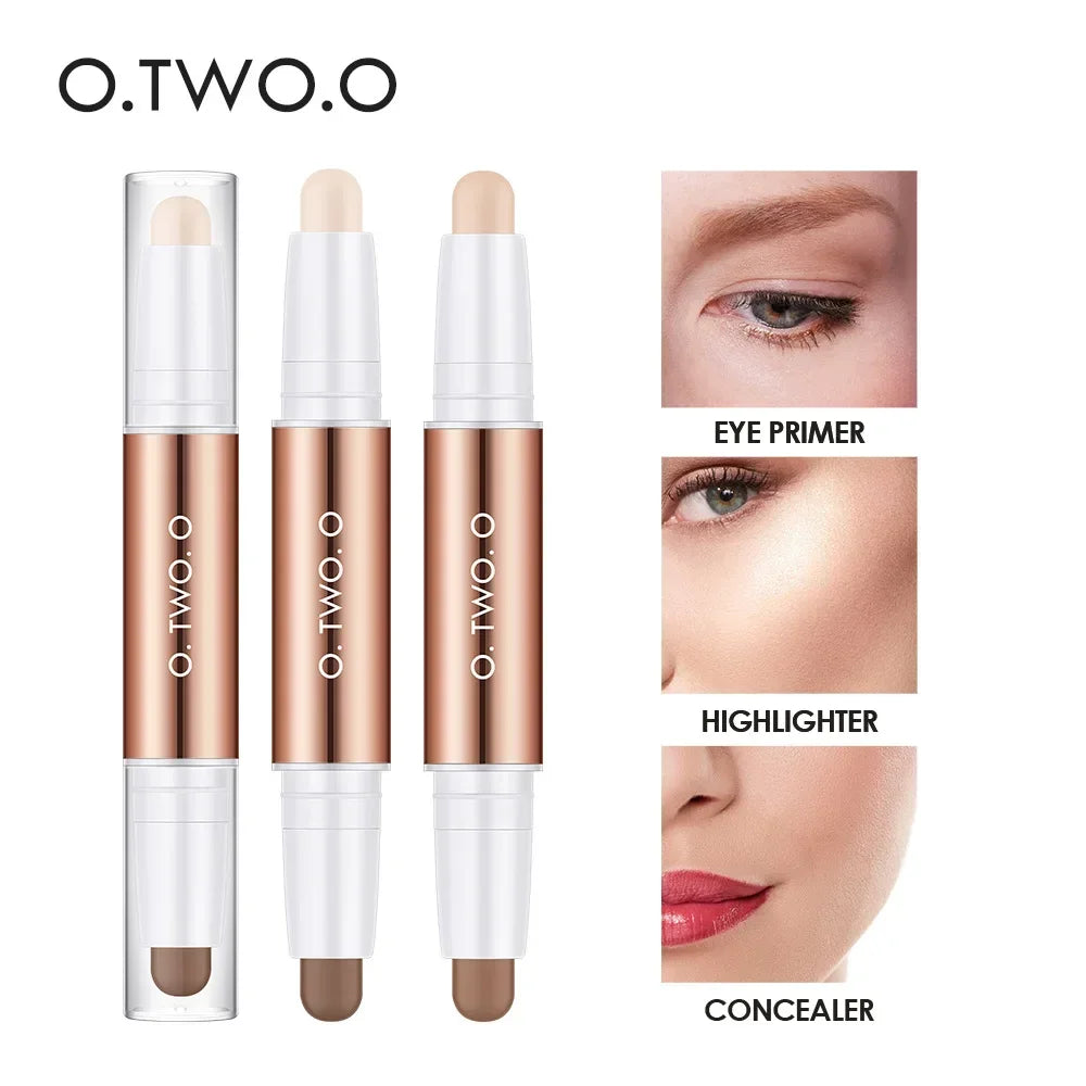 O.TWO.O Double-Headed Contour Stick Waterproof Matte Highlighter Concealer Clavicle Shadow Pen 3D Face Highlighting Makeup Pen