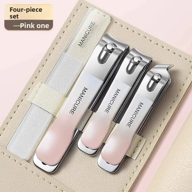 New Nail Clippers with Rotating Leather Bag Professional Trimmer Pedicure Care Tools Manicure Set Home Care Gift