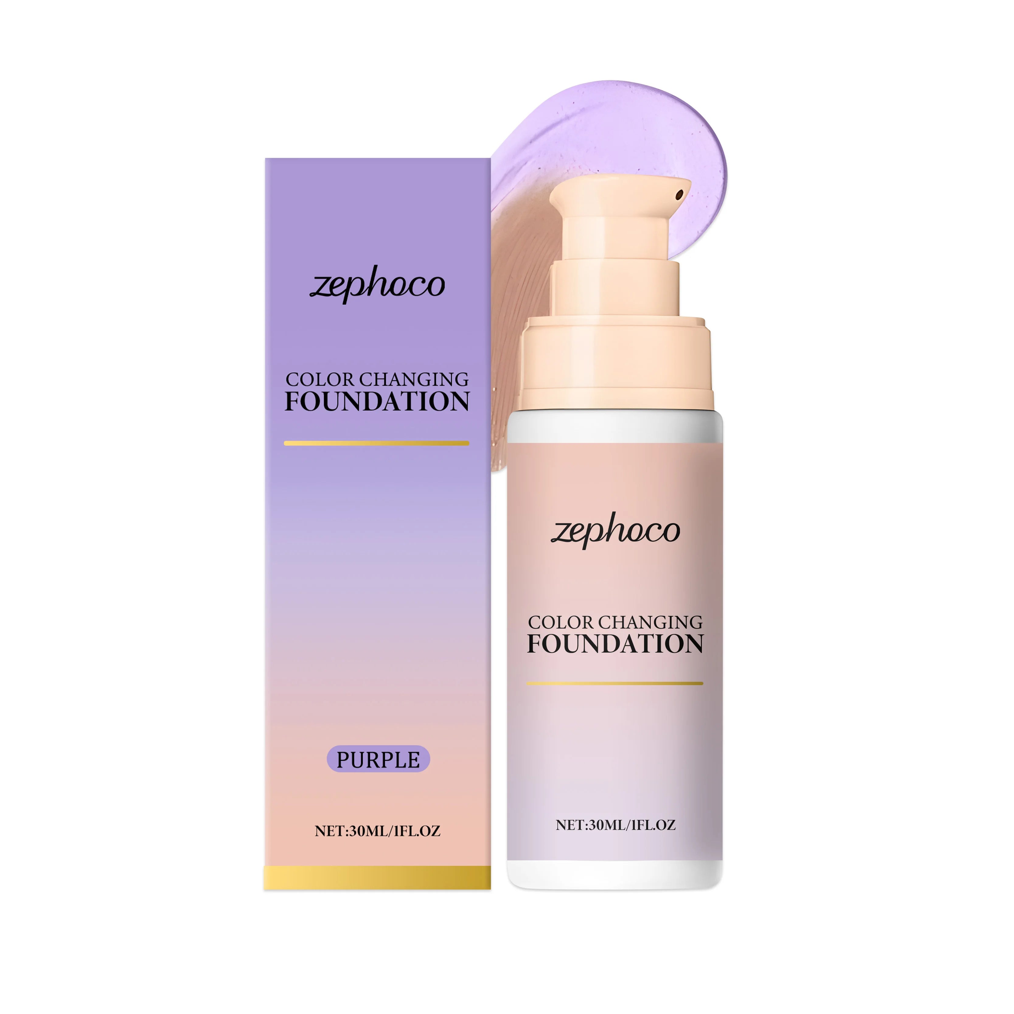 Pink Color Changing Foundation Cream Concealer Makeup Moisturizing Lightweight Cover Skin Imperfections Natural Look zephoco