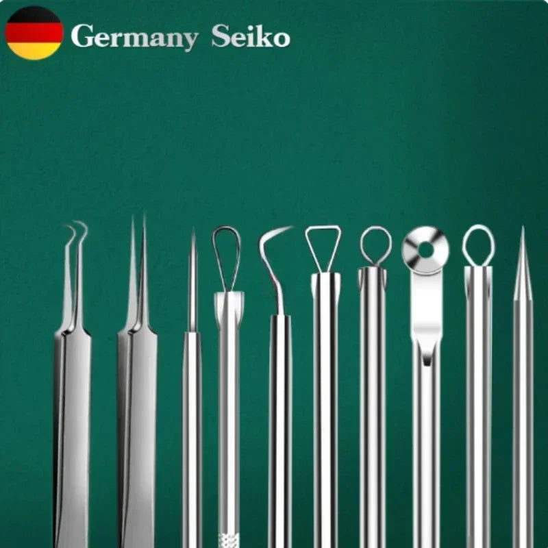 1/11Pcs Acne Pimples Blackhead Remover Clip Ultra-fine Tweezers Black Dots Blackhead Extractor Acne Needle Facial Cleaner Skin