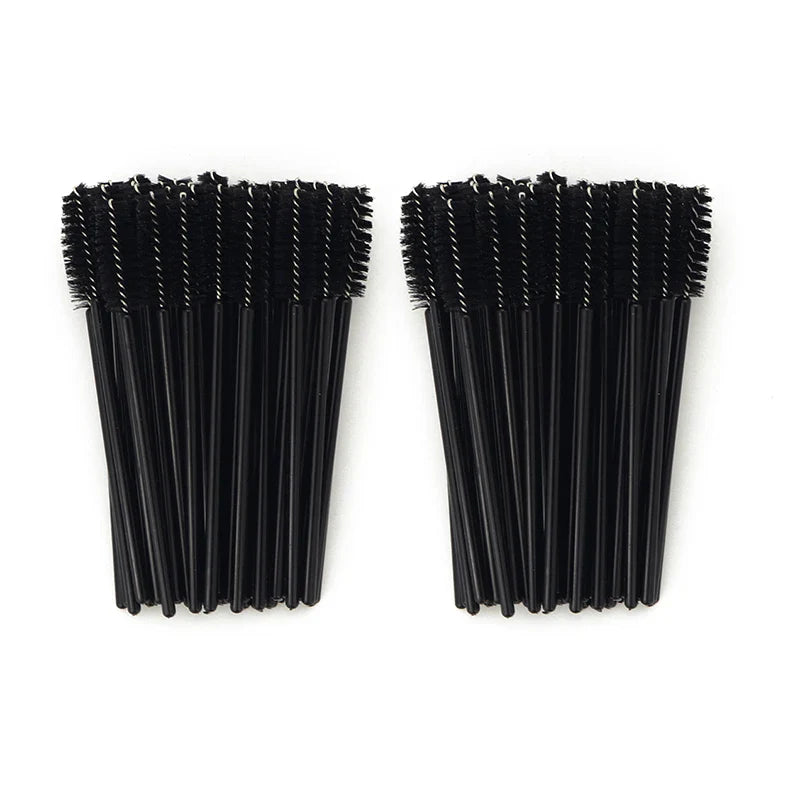 ANNAFRIS 50Pcs Disposable Eyelash Brush Soft Head Crystal Eyebrow Brush Lash Extension Brush Mascara Wand Makeup Tool
