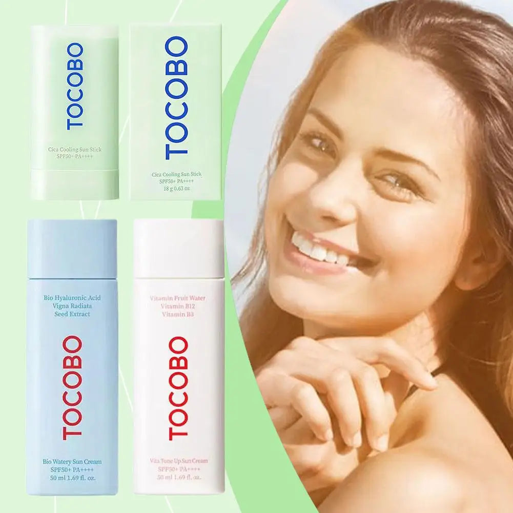 Tocobo SPF50+ Sunscreen Natural Cotton Sunblock Moisturizing Strong UV Violet Non-greasy Sun Protection Refreshing Skin Care