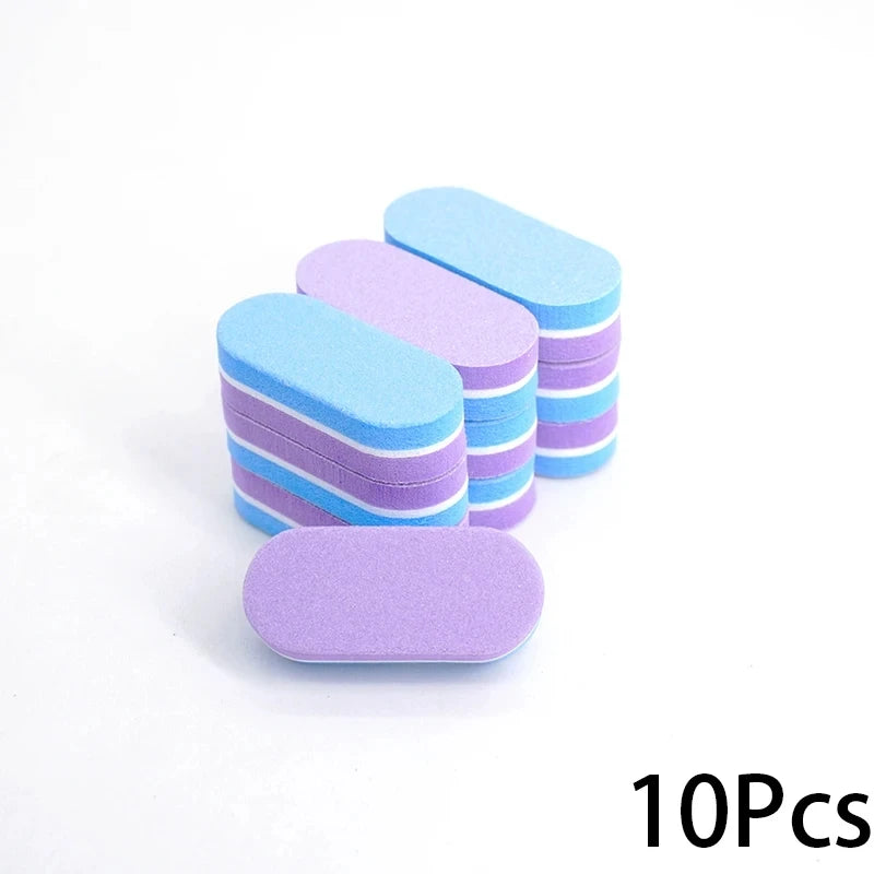 10/20/40Pcs Mini Nails Sponge File Buffer Block Double Color Buffing Sanding File Pedicure Manicure Tool Gel Suplies Accessories