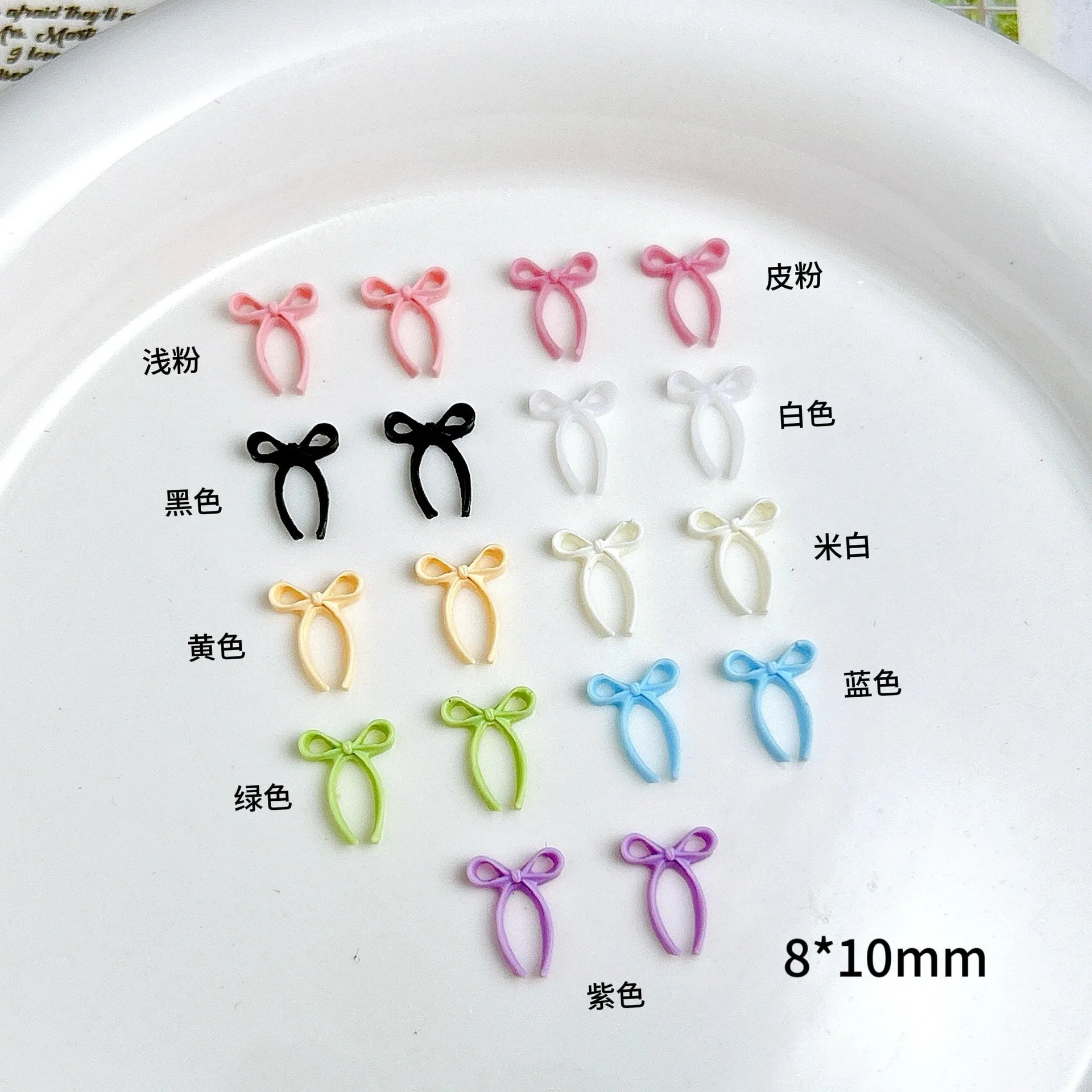 8Styies Bows Design Nail Art Aaccessories Mixed Colors Bow Macaron Cartoon 3D Ribbon Bow tie Resin Nail Charms DIY Manicure Tool