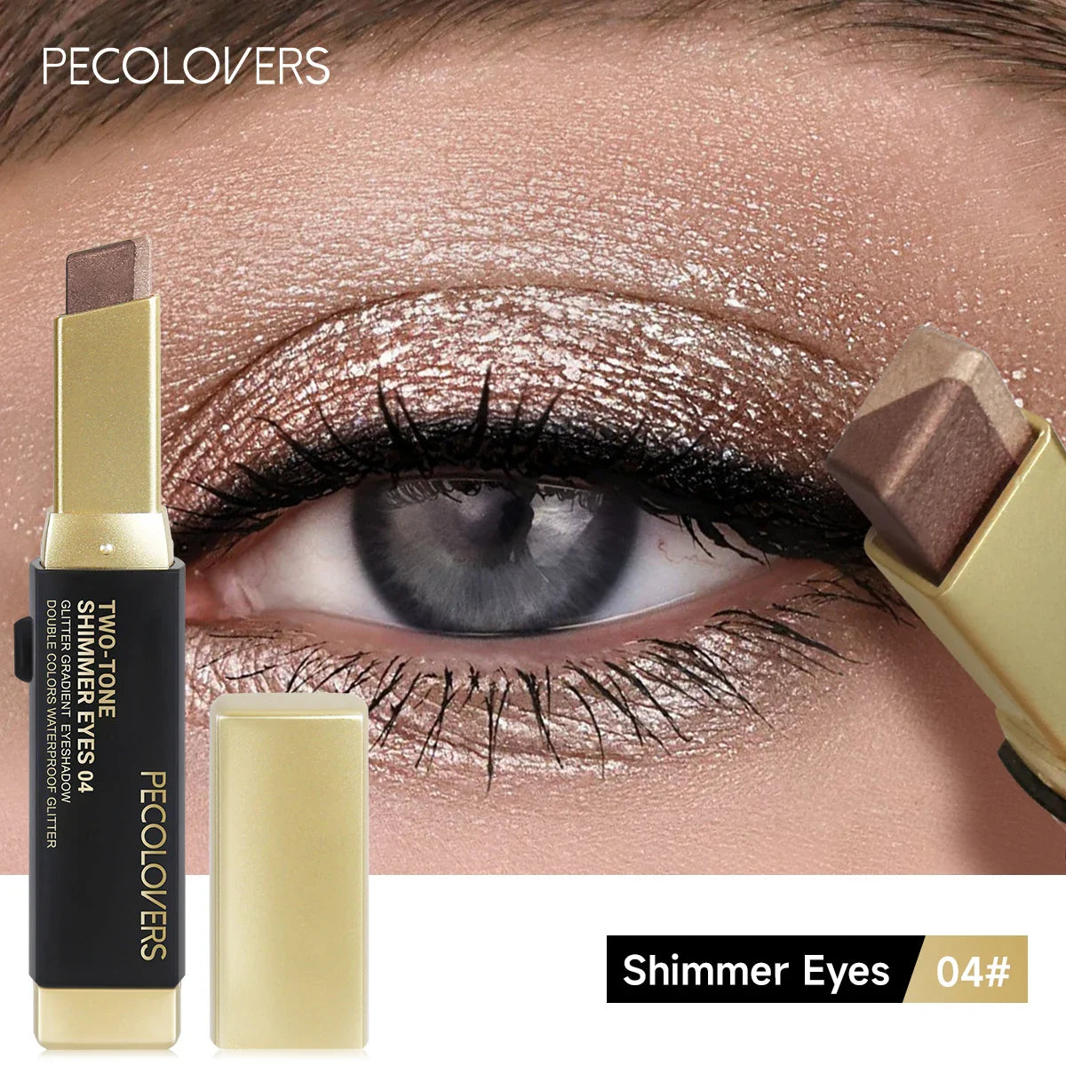 Double Color Eyeshadow Stick Glitter Highlight Shadow Stick Eye Makeup Waterproof Lasting Shimmer Metallic Eyeshadow Makeup