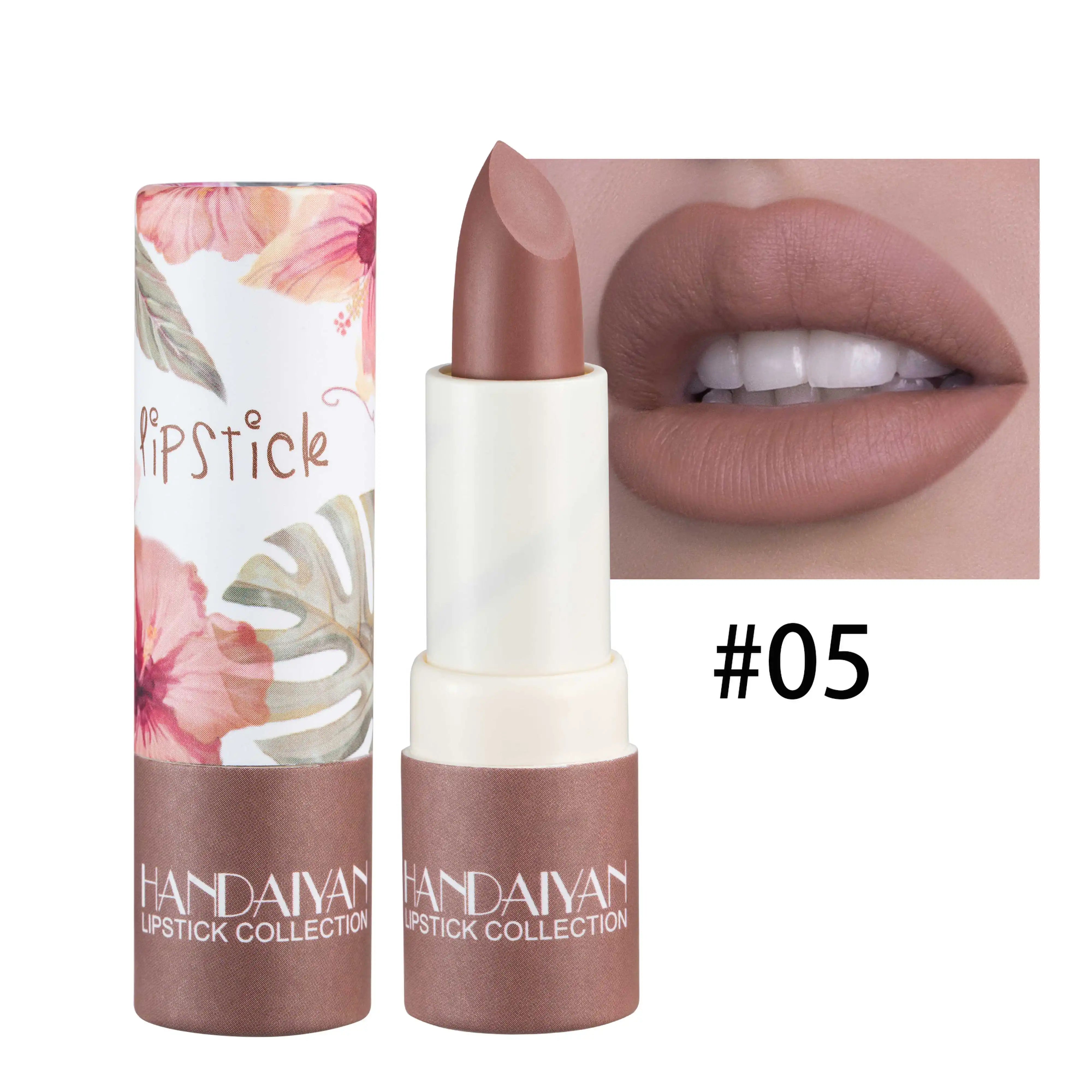 HANDAIYAN velvet texture and is not easy to fade. Naked color lipstick, matte paper tube lipstick
