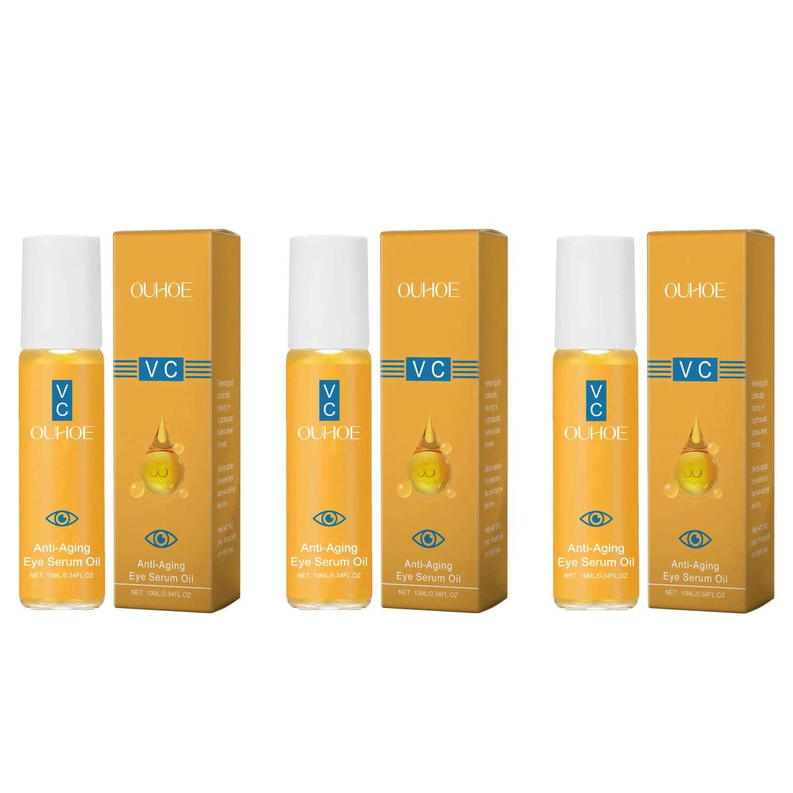 Anti Aging Eye Serum Oil Brightening Firming Fade Fine Lines Remove Puffiness Dark Circles Hydrating Smooth VC Eye Essence Oil