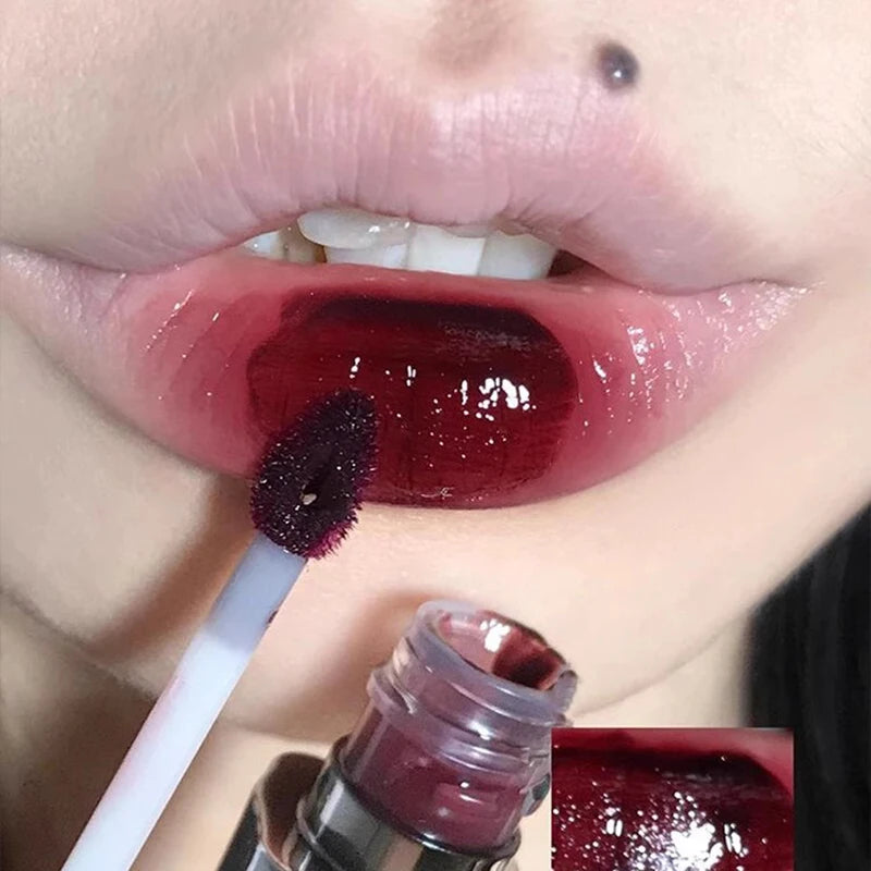 Silver Tube Five-color Clear Water Gloss Lip Gloss Moisturizing Mirror Crystal Jelly Lip Glaze Watery Texture Lip Tint Makeup