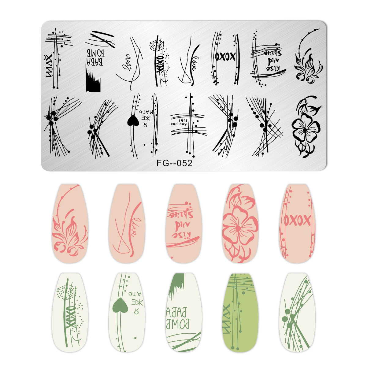 Cartoon Bear Nail Stamping Plates Fruit ice cream cake Floral Flower Leaf Printing Stencil Nail Stamp Templates Nail Art Tools